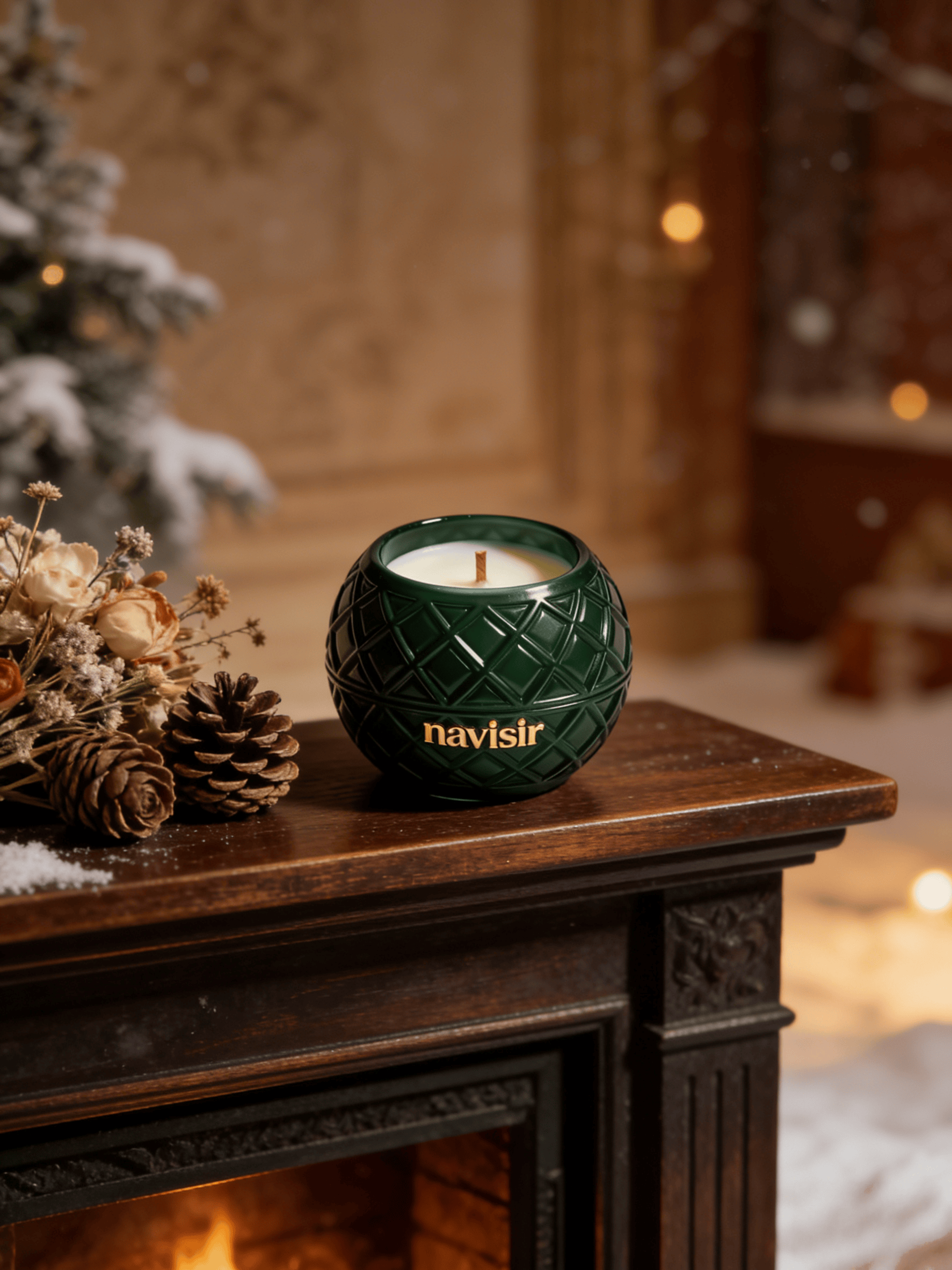 Navisir Emerald Geo-Carved Scented Candle
