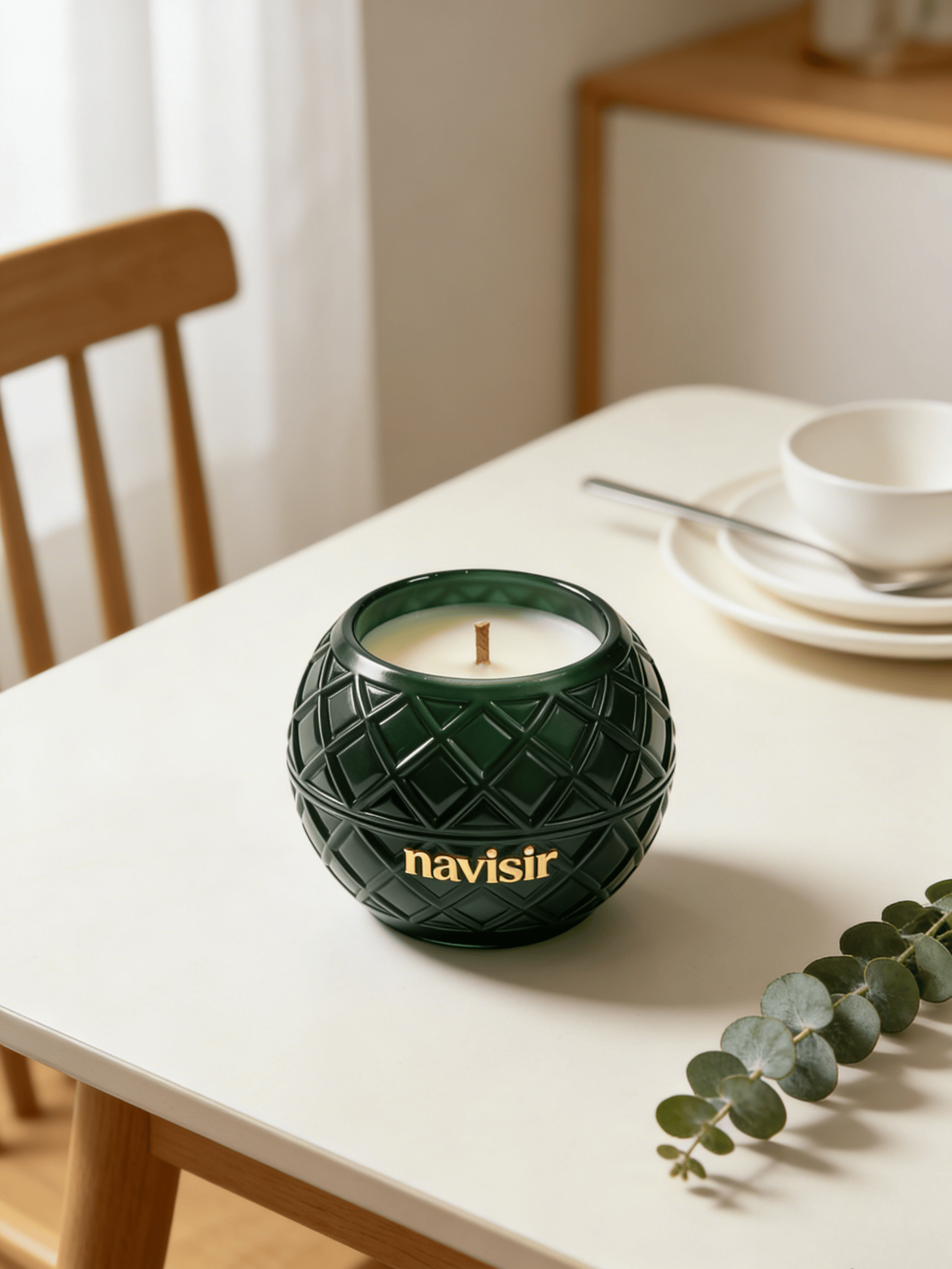 Navisir Emerald Geo-Carved Scented Candle