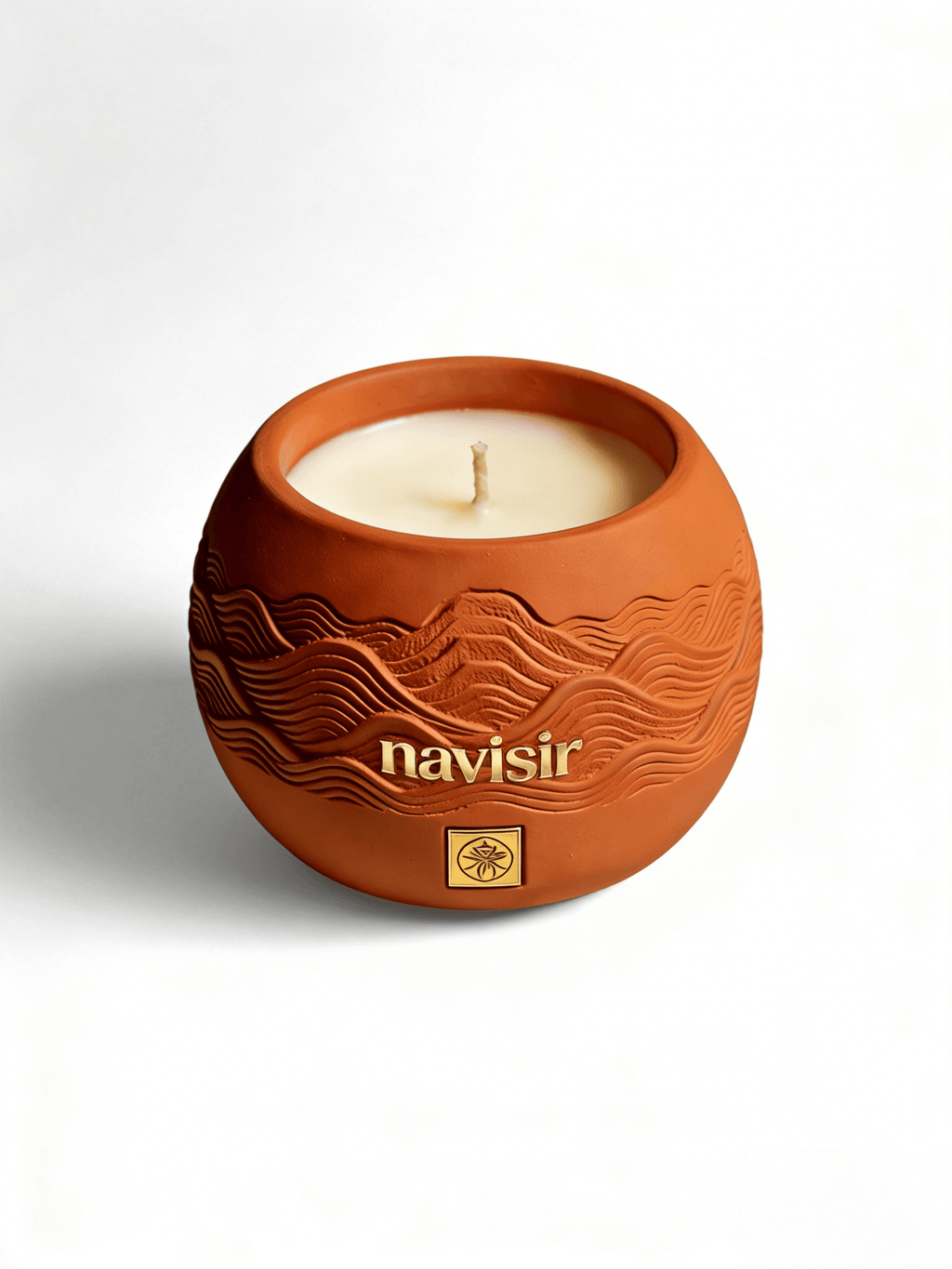 Navisir Zen Garden Terracotta Candle with Wooden Wick
