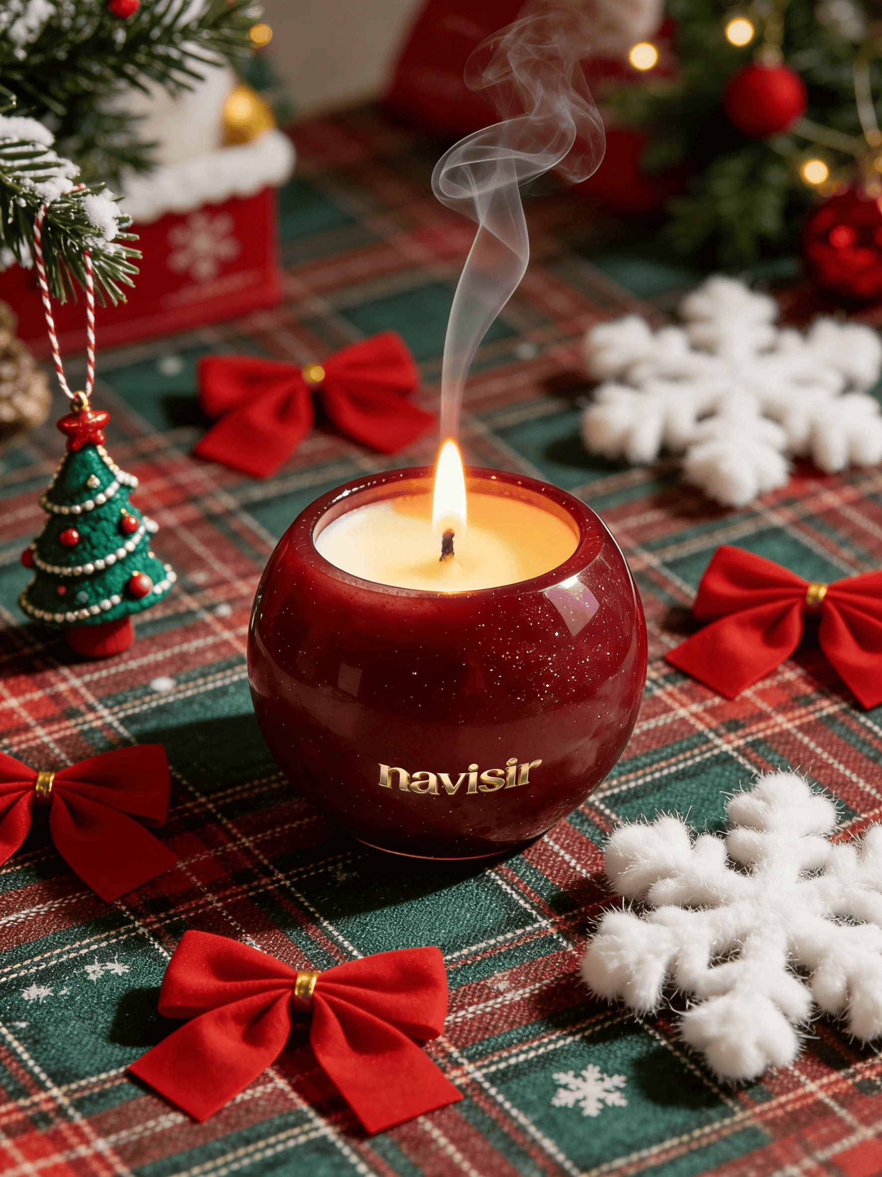 Navisir Burgundy Sparkle Scented Candle