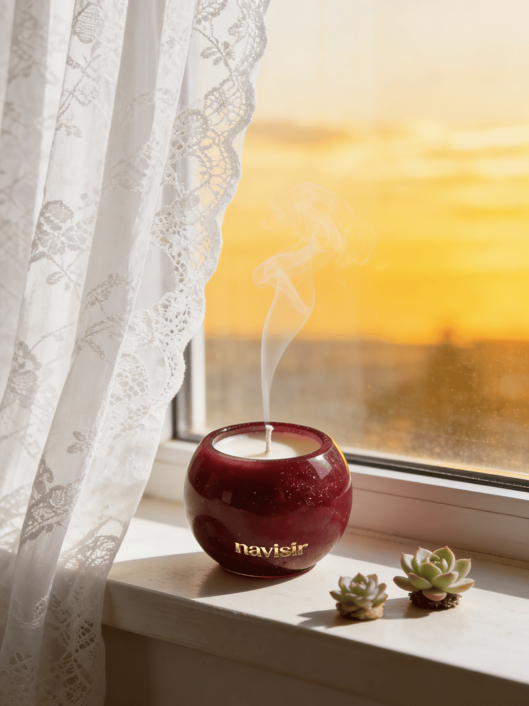 Navisir Burgundy Sparkle Scented Candle
