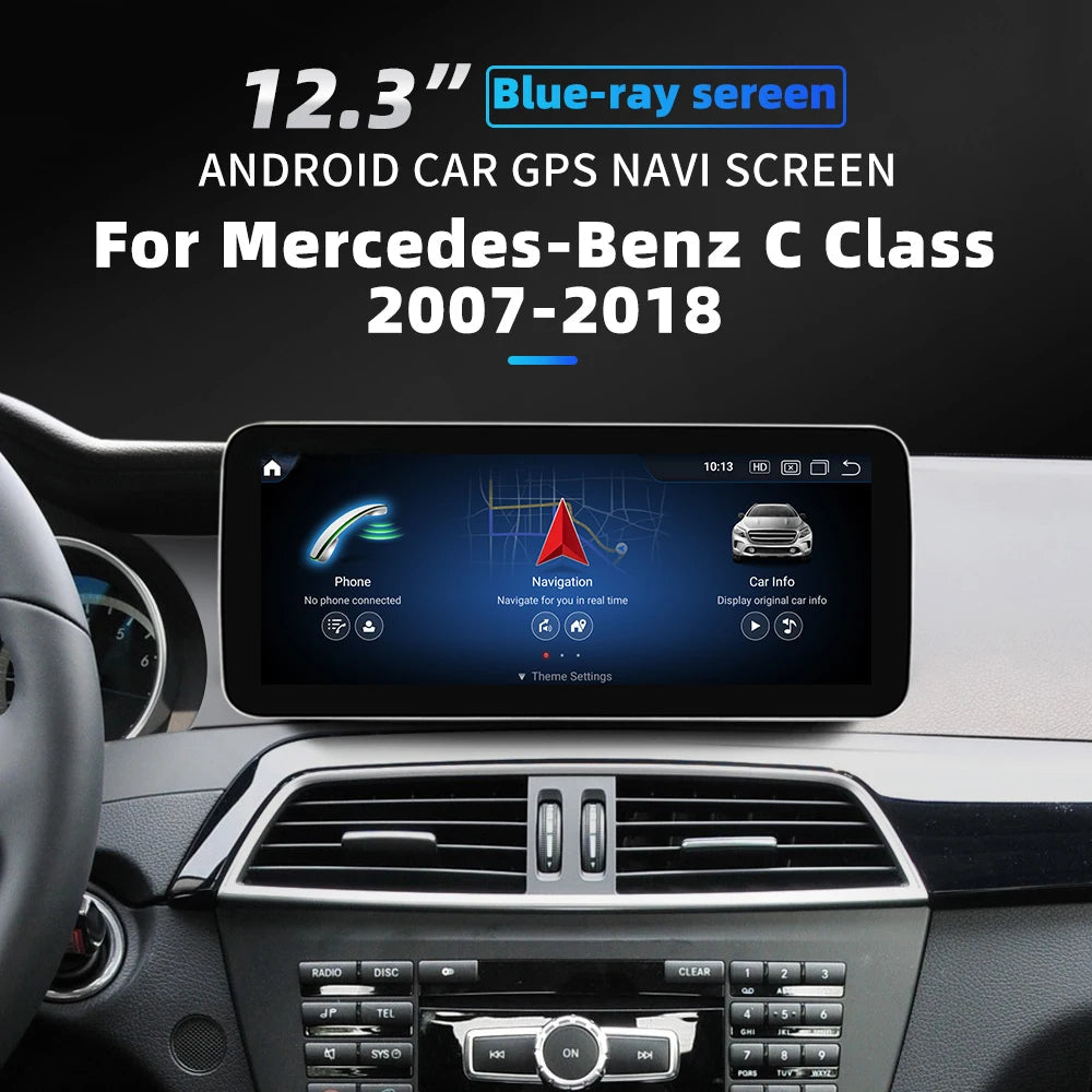 Mercedes C-Class GLK W204 W205 X253 W447 2007-2018 12.3" Touch Screen 8 Core Android Car Multimedia Radio Tablet