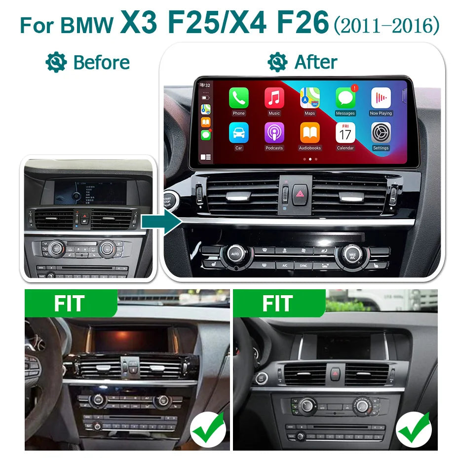 BMW X3 F25 X4 F26 2011-2017 Car Radio  Android 13 Car Audio 12.3'' Screen Android Auto Carplay