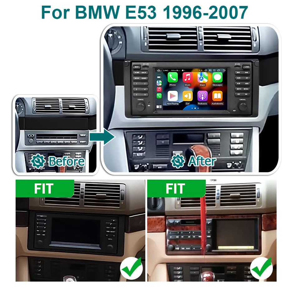 BMW X5 E53 5 Series E39 1996-2007 Android 13 Car Radio 7'' Screen Android Auto Carplay