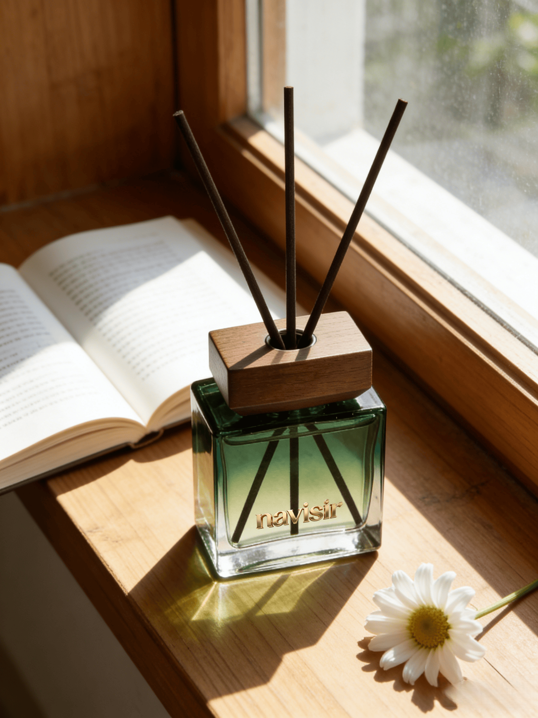 Navisir Luxury Emerald Glass Reed Diffuser