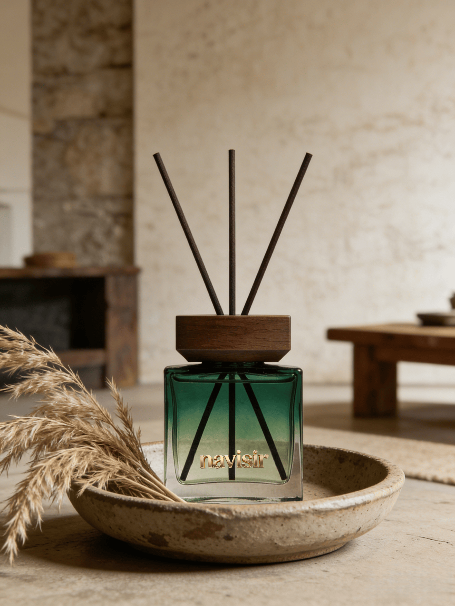 Navisir Luxury Emerald Glass Reed Diffuser