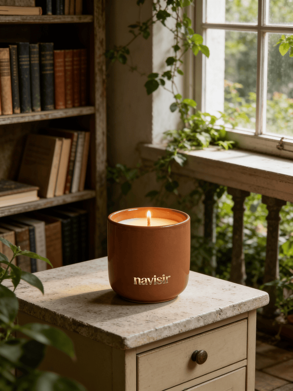 Navisir Terracotta Eggshell Ceramic Scented Candle