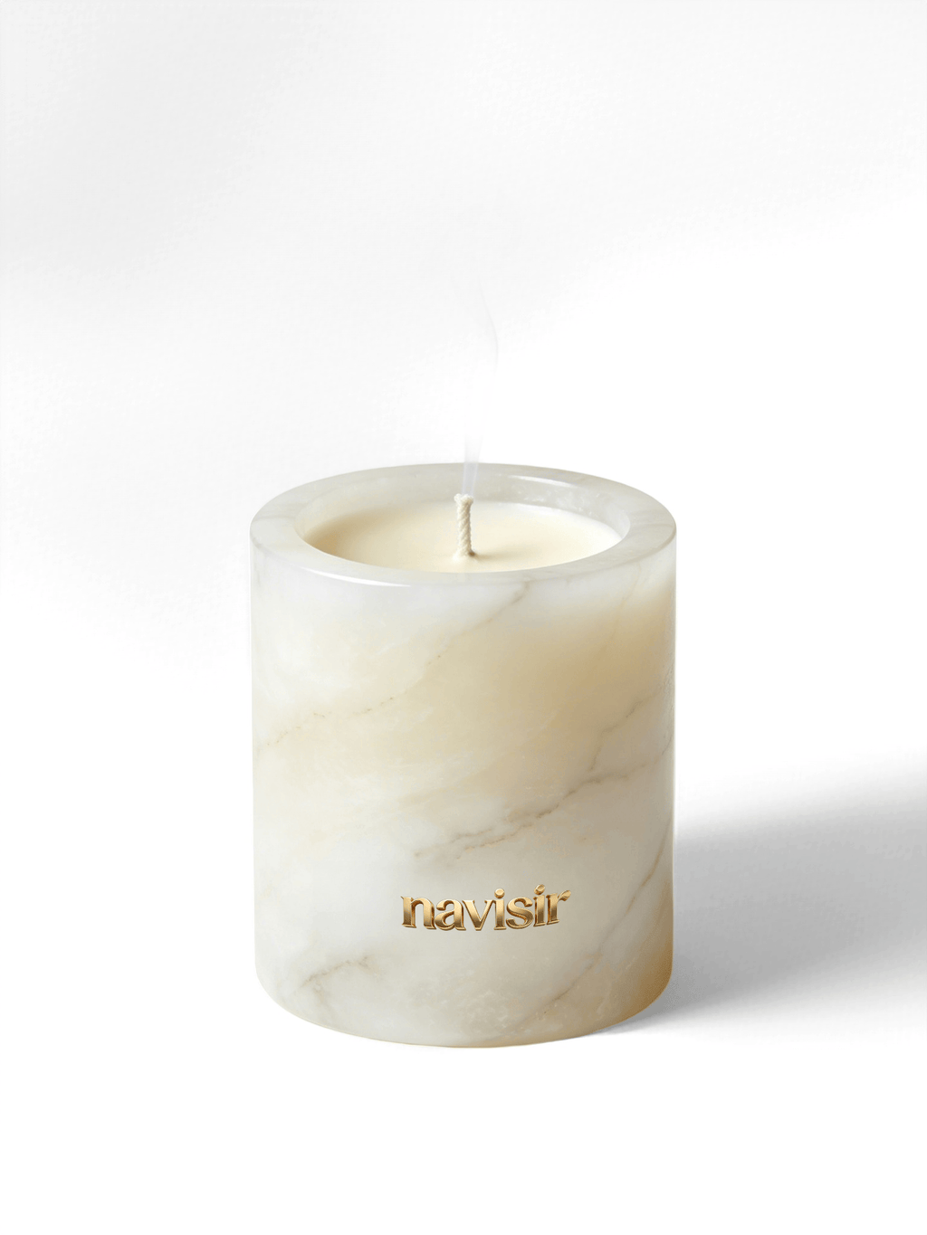 Navisir Cream White Marble Candle