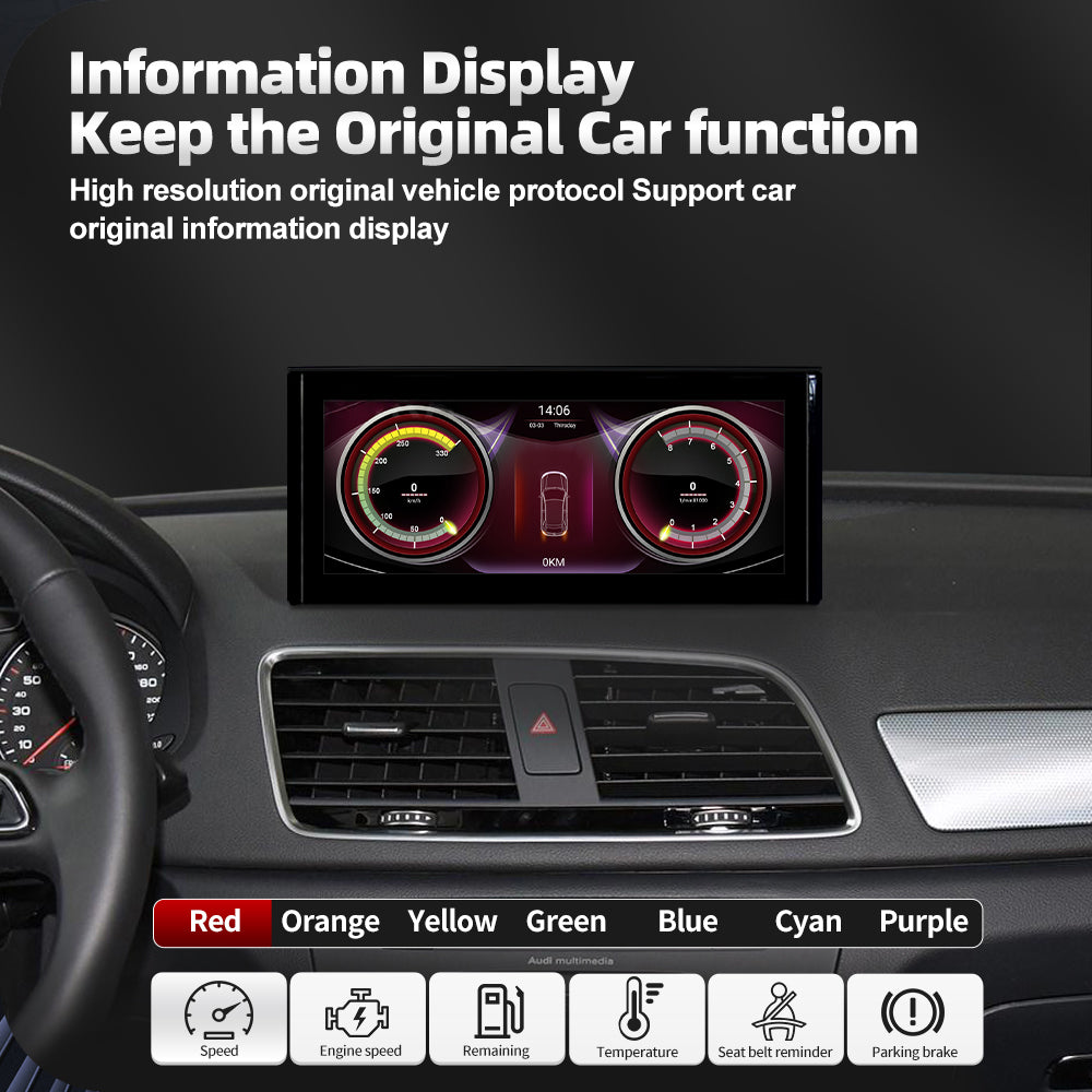 Audi Q3 2012-2018 Android 12 Multimedia Player Navigation GPS Apple Carplay