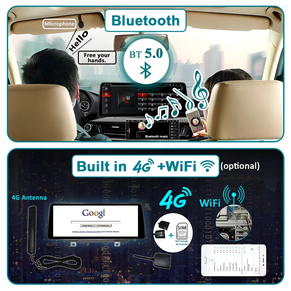 BMW X5 F15 2014-2017 Car Radio Android 13 Car Audio 12.3'' Screen Android Auto Carplay