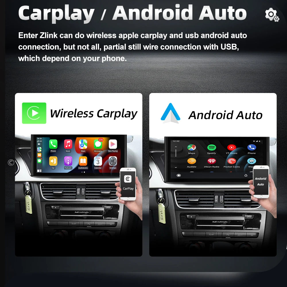 Audi A4 A5 Q5 2009-2016 Android 13 Car Multimedia Player Navigation GPS Apple Carplay