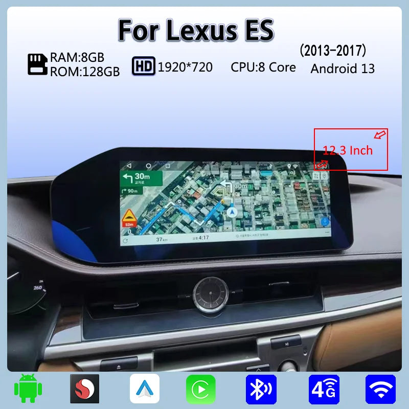 Lexus ES 200 250 300H 350 2013-2017 Car Radio Multimedia Video Player Wireless CarPlay & Android Auto