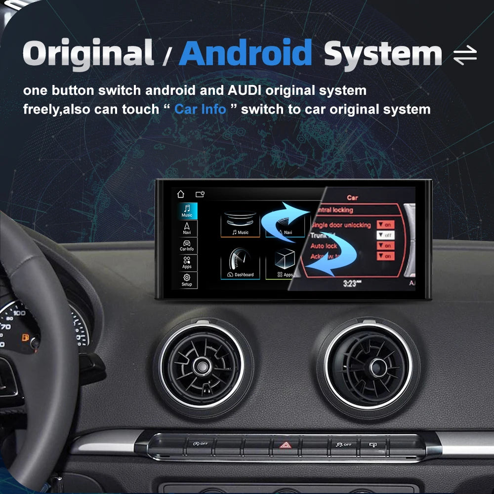 Audi A3 2012-2018 Android 13 Multimedia Player Navigation GPS Apple Carplay