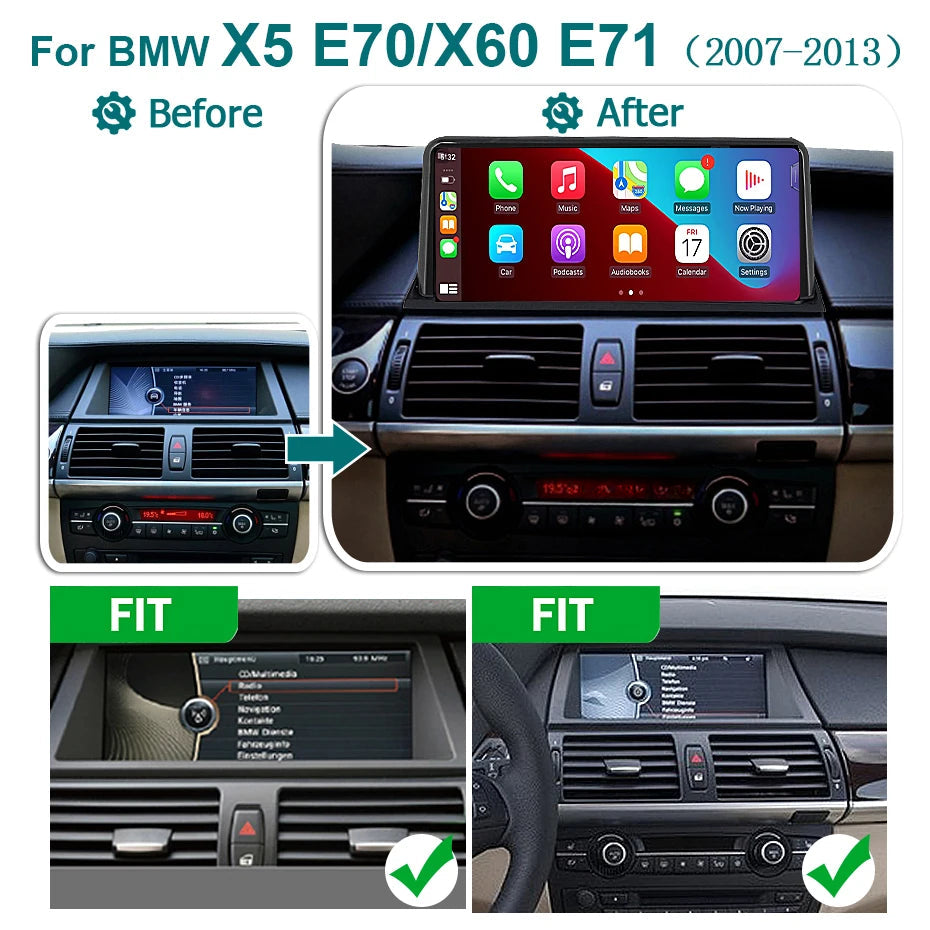 BMW X5 E70 X6 E71 2007-2014 Car Radio  Android 13 Car Audio 12.3'' Screen Android Auto Carplay